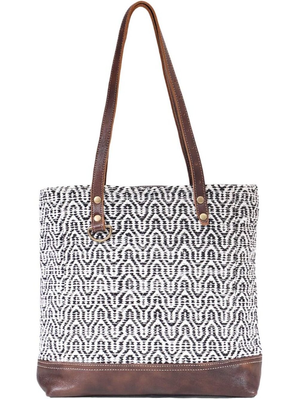 Blissy Upcycled Canvas & Leather Tote Bag S-1594